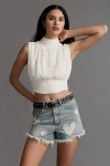 Blanknyc Reeve Heart High Waist Denim Cutoff Shorts