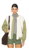 Blanknyc Blank Nyc Top Tier Coat In 橄榄色拼接