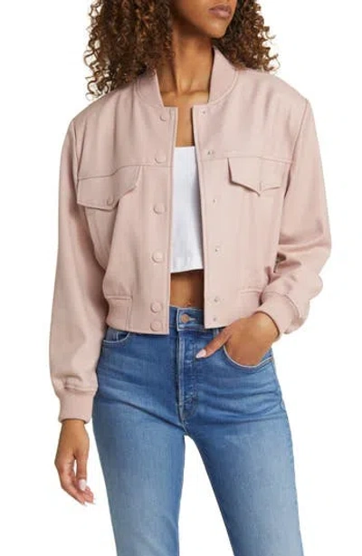 Blanknyc Twill Bomber Jacket In Hot Mocha