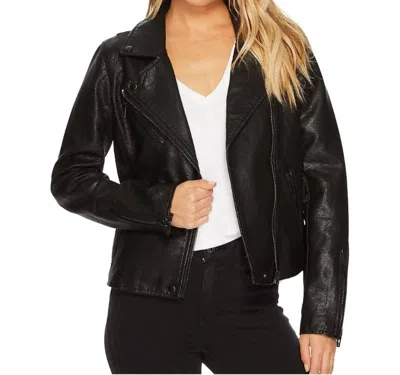 Blanknyc Vegan Leather Motorcycle Jacket In Onyx In Black