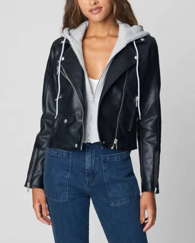 Blanknyc Whirlwind Hooded Leather Jacket In Black