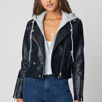 Blanknyc Whirlwind Hooded Leather Jacket In Black