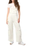 Blanknyc Wide Leg Cargo Denim Overalls
