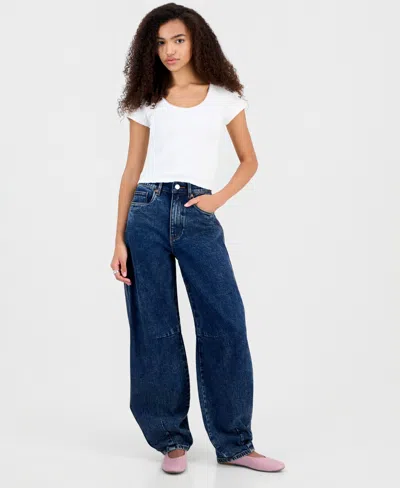 Blanknyc Women's Barrel-leg High-rise Jeans In Blue