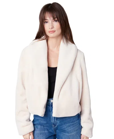 Blanknyc Women's Be My Guest Faux-fur Shawl-collar Cropped Jacket In Neutral