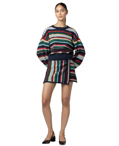 Blanknyc Women's Change Of Scenery Striped Cropped Sweater In Multi