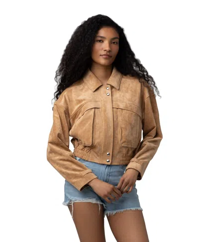 Blanknyc Women's Collared Neck Jacket In Brown