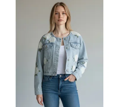 Blanknyc Women's Cotton Button-front Shirt Jacket In Blue