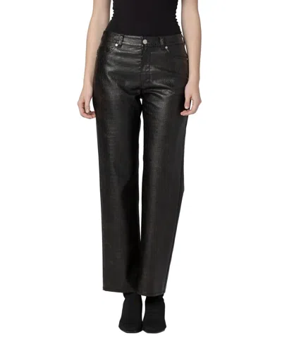 Blanknyc Women's Crocodile Tears Crocodile-embossed Mid-rise Straight-leg Pants