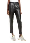 Blanknyc Women's Faux Leather Pleated Trouser W/ Back Pockets In Black In Black