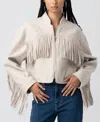 Blanknyc Fringe Crop Jacket In Neutral