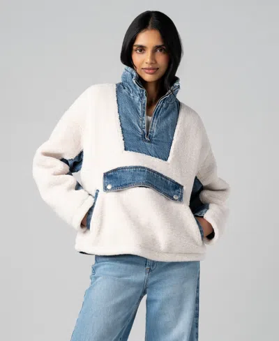 Blanknyc Women's Half-zip Mock Neck Pull-on Jacket In Neutral