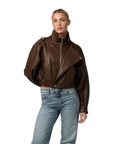 Blanknyc Women's High Mock Collar Jacket In Brown