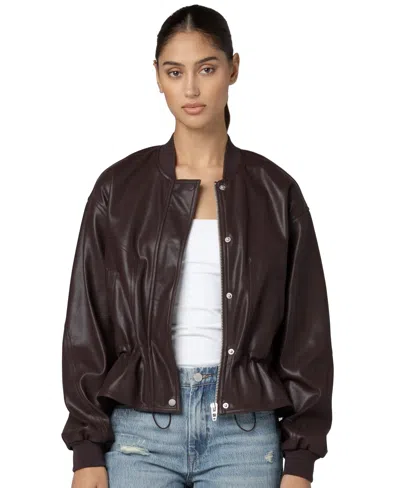 Blanknyc Women's Overdrive Collarless Peplum Jacket In Brown