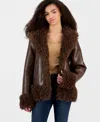 Blanknyc Leather Coat In Brown