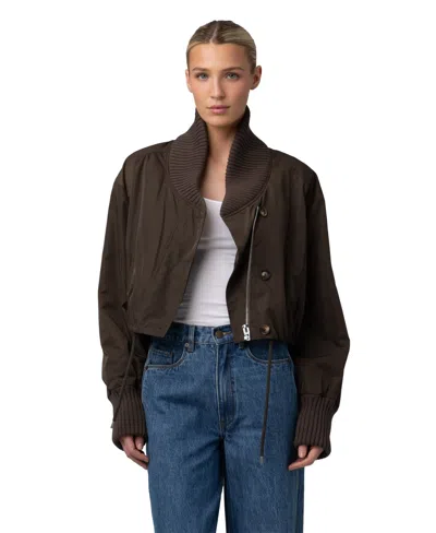 Blanknyc Women's Ribbed Shawl Collar Jacket In Brown