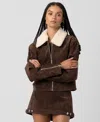 Blanknyc Women's Sherpa Collar Jacket In Brown