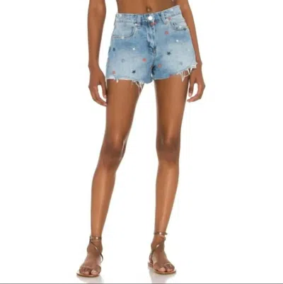 Blanknyc Women's Star Embroidered Denim Shorts In Born In The Usa In Blue