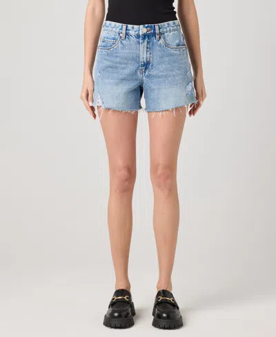 Blanknyc Women's The Barrow Fray Hem High-rise Shorts In Blue