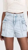BLANKNYC WOMEN'S THE HAPPY DANCE CARGO DENIM MOM SHORTS