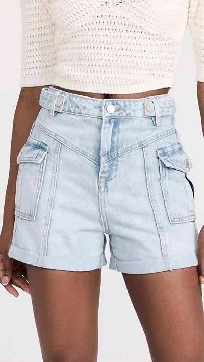 Blanknyc Women's The Happy Dance Cargo Denim Mom Shorts In Multi