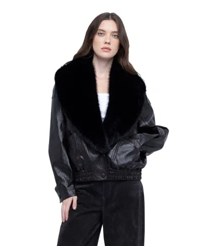 Blanknyc Women's The In Crowd Removable Faux-fur Collar Zip-up Faux Leather Jacket In Burgundy
