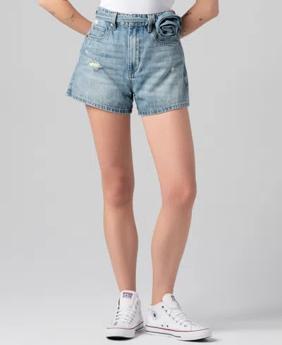 Blanknyc Women's Zipper Fly Denim Shorts In Blue