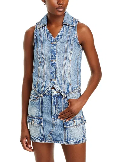 Blanknyc Womens Collar Button-down Button-down Top In Multi