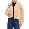 Blanknyc Womens Crop Faux Fur Faux Fur Coat In Multi