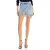 Blanknyc Rhinestone Fringe Denim Mini Skirt In Multi