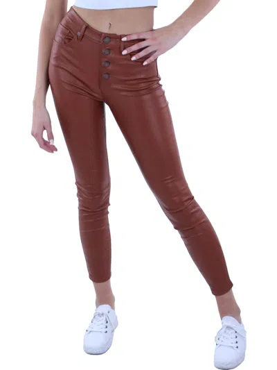 Blanknyc Womens Faux Leather Straight Leg Skinny Pants In Green