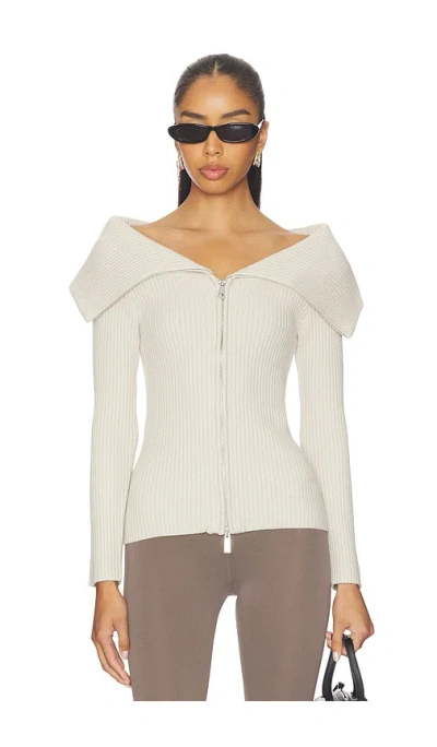 Blanknyc Zip-up Sweater In White