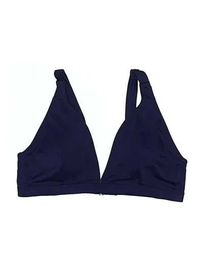Pre-owned Blanqi Swimsuit Top Blue Solid Pattern Swimwear