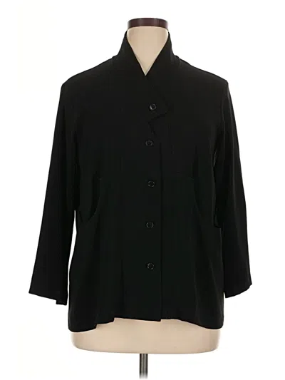 Pre-owned Blanque 3/4 Sleeve Button Down Shirt In Black