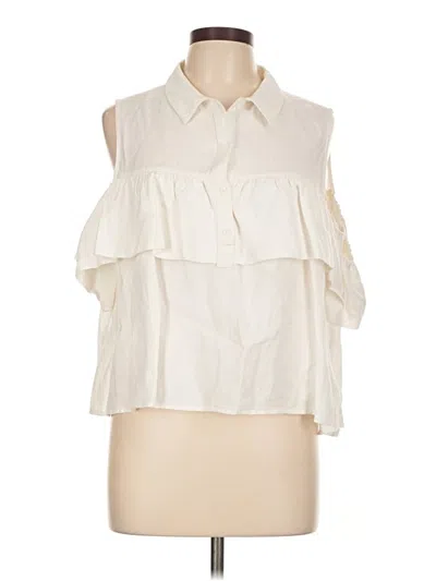 Pre-owned Blaque Label Sleeveless Button Down Shirt In White