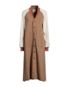 Blast-off Woman Coat Camel Size 4 Acrylic, Polyethylene, Wool, Polyester In Beige