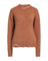 Blast-off Woman Sweater Camel Size M Acrylic, Polyamide, Mohair Wool, Elastane In Beige