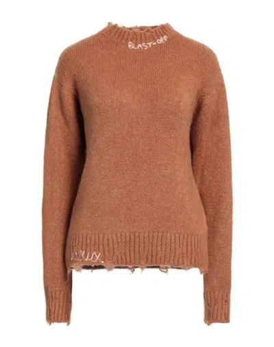 Blast-off Woman Sweater Camel Size M Acrylic, Polyamide, Mohair Wool, Elastane In Beige