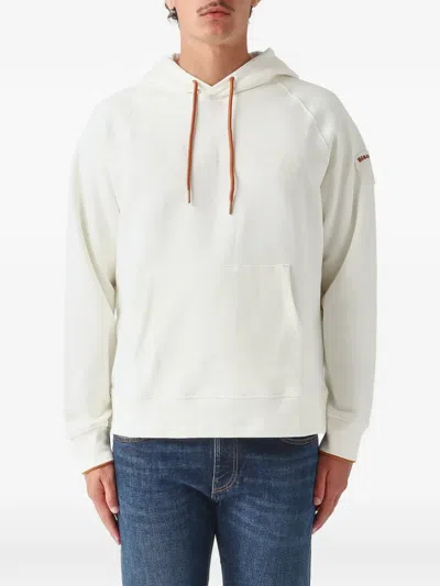 Blauer Academic Logo-embossed Raglan-sleeve Hoodie In White