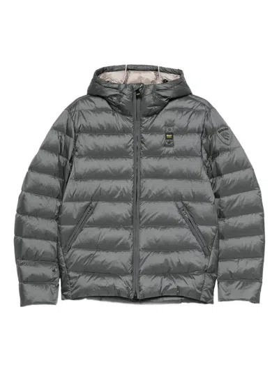 Blauer Acton Hooded Zip-up Jacket In Gray