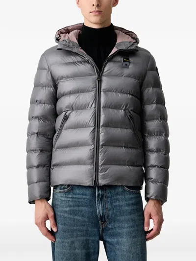 Blauer Adam Quilted Hooded Down Jacket In Gray