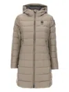 Blauer Agnes Hooded Quilted Coat In Neutral