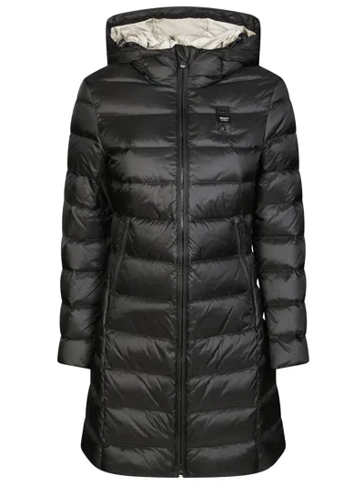 Blauer Agnes Long Hooded Jacket In Black
