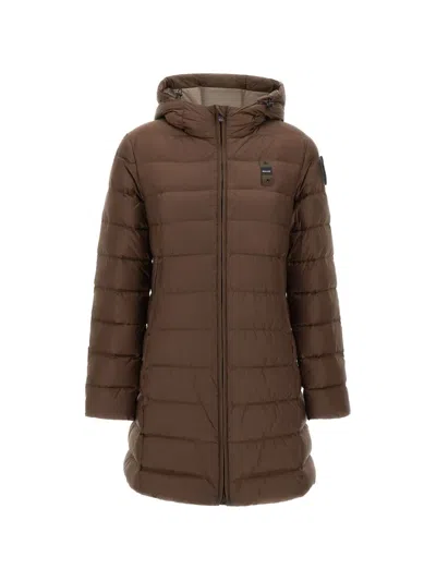 Blauer Agnes Quilted Down Coat In Brown