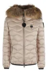 Blauer Quilted Beige Aldie Jacket With Plush Fur Trim In Neutral