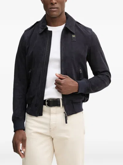 Blauer Allen Zip-fastening Collared Jacket In Blue