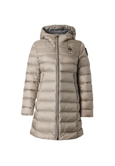 Blauer Americane Long Horizontal Quilting Padded Down Jacket In Multi