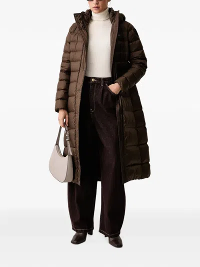 Blauer Anita Hooded Quilted Coat In Brown