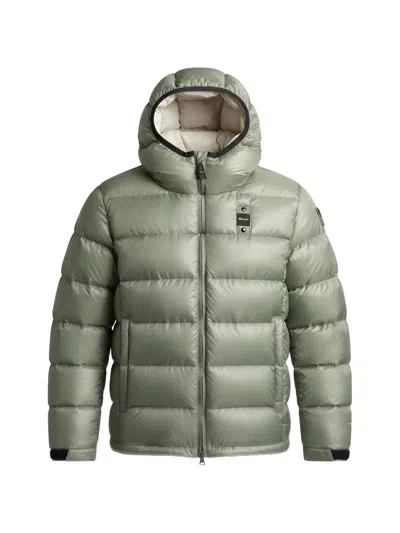 Blauer Kids' Ansel Quilted Hooded Jacket In Green