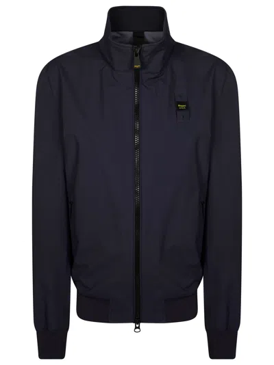 BLAUER ANSON HIGH COLLAR BRANDED PATCH BOMBER